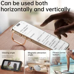 Phone Case For iPhone 16 15 14 Pro Max Plus Back Cover with Stand Holder Magnetic Support Wireless Charging Retro PC