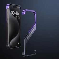 Phone Case For iPhone 16 15 14 Pro Max 13 Pro Max Back Cover with Stand Holder Shockproof Metal