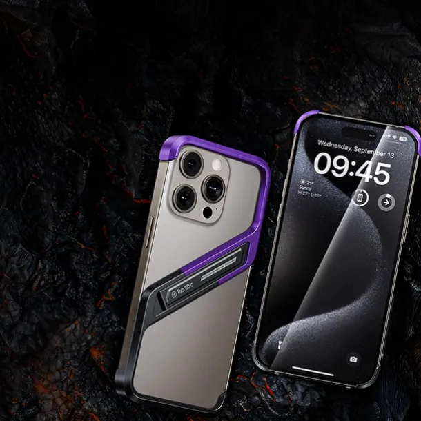 Phone Case For iPhone 16 15 14 Pro Max 13 Pro Max Back Cover with Stand Holder Shockproof Metal