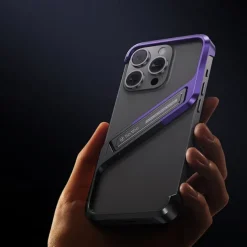 Phone Case For iPhone 16 15 14 Pro Max 13 Pro Max Back Cover with Stand Holder Shockproof Metal