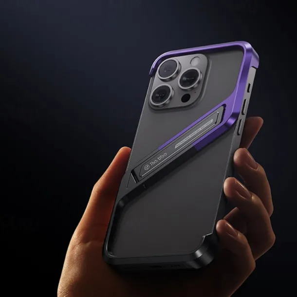 Phone Case For iPhone 16 15 14 Pro Max 13 Pro Max Back Cover with Stand Holder Shockproof Metal