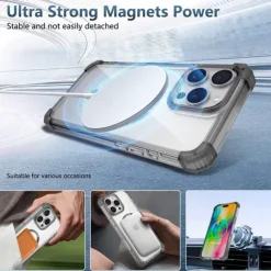 Phone Case For iPhone 16 15 14 Pro Max Plus 13 12 Pro Max Back Cover Magnetic Support Wireless Charging Shockproof Retro PC