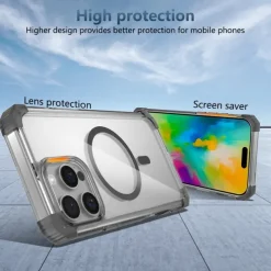 Phone Case For iPhone 16 15 14 Pro Max Plus 13 12 Pro Max Back Cover Magnetic Support Wireless Charging Shockproof Retro PC