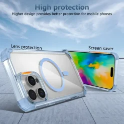 Phone Case For iPhone 16 15 14 Pro Max Plus 13 12 Pro Max Back Cover Magnetic Support Wireless Charging Shockproof Retro PC