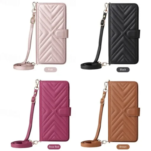 Phone Case For iPhone 16 15 14 Pro Max Plus 13 12 11 Pro Max Flip Cover with Stand Holder with Lanyard with Wrist Strap Retro TPU PU Leather