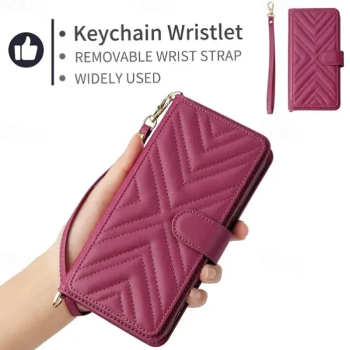 Phone Case For iPhone 16 15 14 Pro Max Plus 13 12 11 Pro Max Flip Cover with Stand Holder with Lanyard with Wrist Strap Retro TPU PU Leather