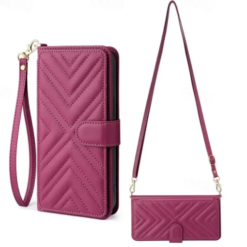 Phone Case For iPhone 16 15 14 Pro Max Plus 13 12 11 Pro Max Flip Cover with Stand Holder with Lanyard with Wrist Strap Retro TPU PU Leather