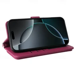Phone Case For iPhone 16 15 14 Pro Max Plus 13 12 11 Pro Max Flip Cover with Stand Holder with Lanyard with Wrist Strap Retro TPU PU Leather
