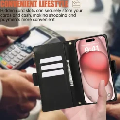 Phone Case For iPhone 16 15 14 Pro Max Plus 13 12 11 Pro Max Back Cover with Stand Holder Magnetic with Lanyard Retro TPU PU Leather