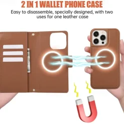 Phone Case For iPhone 16 15 14 Pro Max Plus 13 12 11 Pro Max Back Cover with Stand Holder Magnetic with Lanyard Retro TPU PU Leather