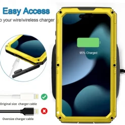 Phone Case For iPhone 16 15 14 Pro Max Plus 16e 13 12 Pro Max Mini Waterproof Case Detachable with Lanyard Shockproof PET Aluminum Alloy Silicone