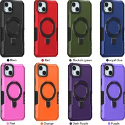 Phone Case For iPhone 16 15 14 Pro Max Plus 13 12 11 Pro Max Back Cover with Stand Holder Shockproof Retro TPU