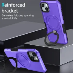 Phone Case For iPhone 16 15 14 Pro Max Plus 13 12 11 Pro Max Back Cover with Stand Holder Shockproof Retro TPU