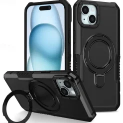 Phone Case For iPhone 16 15 14 Pro Max Plus 13 12 11 Pro Max Back Cover with Stand Holder Shockproof Retro TPU