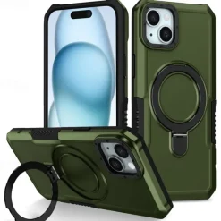 Phone Case For iPhone 16 15 14 Pro Max Plus 13 12 11 Pro Max Back Cover with Stand Holder Shockproof Retro TPU