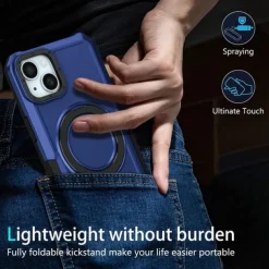 Phone Case For iPhone 16 15 14 Pro Max Plus 13 12 11 Pro Max Back Cover with Stand Holder Shockproof Retro TPU