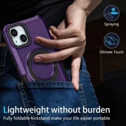 Phone Case For iPhone 16 15 14 Pro Max Plus 13 12 11 Pro Max Back Cover with Stand Holder Shockproof Retro TPU