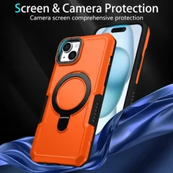 Phone Case For iPhone 16 15 14 Pro Max Plus 13 12 11 Pro Max Back Cover with Stand Holder Shockproof Retro TPU