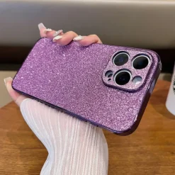 Phone Case For iPhone 16 15 14 Pro Max Plus 13 12 11 Pro Max Back Cover Bling Glitter Shiny Shockproof Retro PC