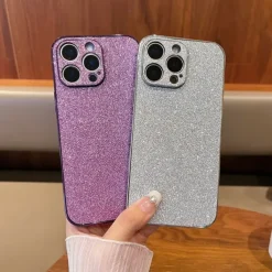 Phone Case For iPhone 16 15 14 Pro Max Plus 13 12 11 Pro Max Back Cover Bling Glitter Shiny Shockproof Retro PC