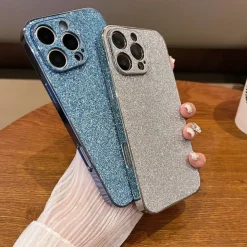 Phone Case For iPhone 16 15 14 Pro Max Plus 13 12 11 Pro Max Back Cover Bling Glitter Shiny Shockproof Retro PC