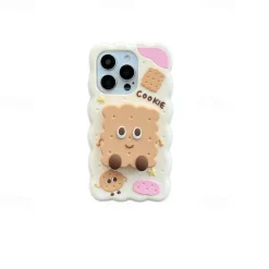 Phone Case For iPhone 16 15 14 Pro Max Plus 13 12 Pro Max Back Cover with Stand Holder Shockproof Retro Silicone