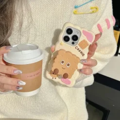 Phone Case For iPhone 16 15 14 Pro Max Plus 13 12 Pro Max Back Cover with Stand Holder Shockproof Retro Silicone