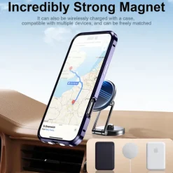 Phone Case For iPhone 16 15 14 Pro Max 13 Pro Max Magnetic Adsorption With Magsafe with Stand Holder Transparent Magnetic Metal
