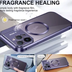 Phone Case For iPhone 16 15 14 Pro Max 13 Pro Max Magnetic Adsorption With Magsafe with Stand Holder Transparent Magnetic Metal