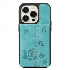 Phone Case For iPhone 15 14 Pro Max Plus 13 12 Pro Max Back Cover with Stand Holder Card Slot Shockproof Retro TPU PU Leather