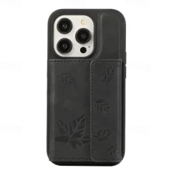 Phone Case For iPhone 15 14 Pro Max Plus 13 12 Pro Max Back Cover with Stand Holder Card Slot Shockproof Retro TPU PU Leather