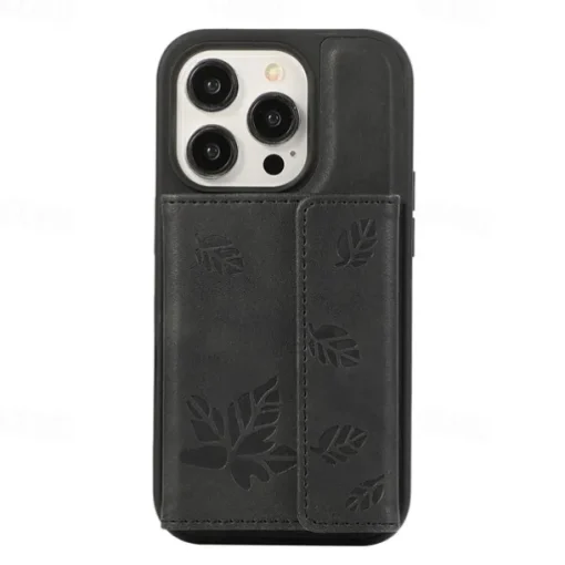 Phone Case For iPhone 15 14 Pro Max Plus 13 12 Pro Max Back Cover with Stand Holder Card Slot Shockproof Retro TPU PU Leather