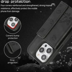 Phone Case For iPhone 15 14 Pro Max Plus 13 12 Pro Max Back Cover with Stand Holder Card Slot Shockproof Retro TPU PU Leather