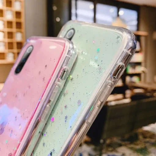 Phone Case For iPhone 15 14 Pro Max Plus 13 12 11 Pro Max Mini Back Cover Crystal Clear for Women Girl Bling Glitter Shiny TPU