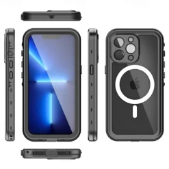 Phone Case For iPhone 15 14 Pro Max Plus 13 Pro Max Waterproof Case Detachable Full Body Protective Double Sided Armor ABS+PC