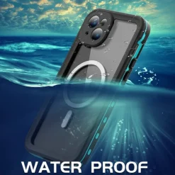 Phone Case For iPhone 15 14 Pro Max Plus 13 Pro Max Waterproof Case Detachable Full Body Protective Double Sided Armor ABS+PC