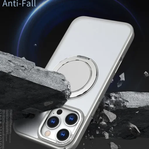 Phone Case For iPhone 15 14 Pro Max Plus 13 12 11 Pro Max Back Cover with Stand Holder Magnetic Support Wireless Charging Retro TPU PC