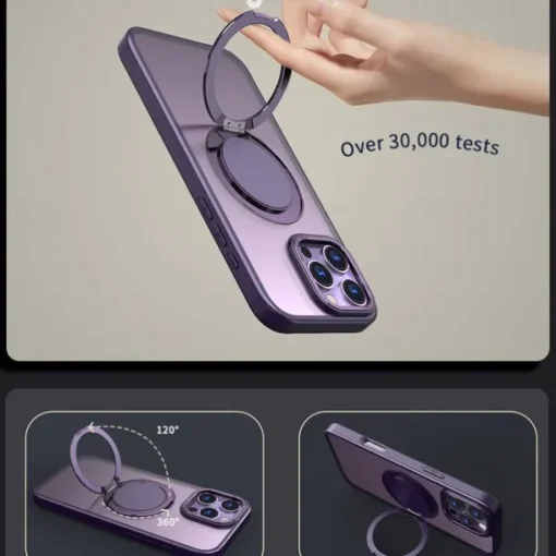Phone Case For iPhone 15 14 Pro Max Plus 13 12 11 Pro Max Back Cover with Stand Holder Magnetic Support Wireless Charging Retro TPU PC