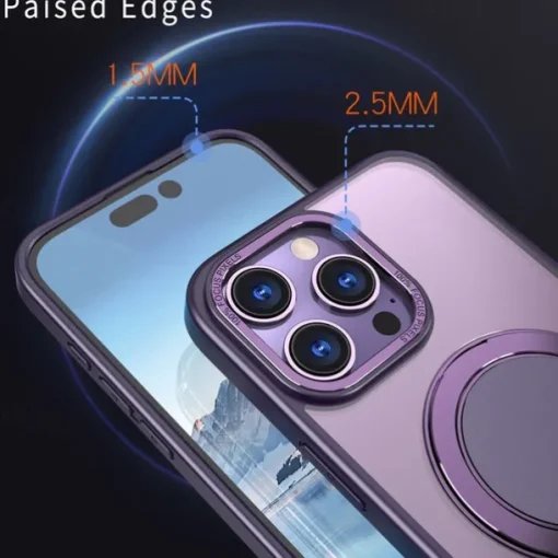 Phone Case For iPhone 15 14 Pro Max Plus 13 12 11 Pro Max Back Cover with Stand Holder Magnetic Support Wireless Charging Retro TPU PC