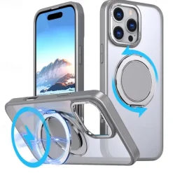 Phone Case For iPhone 15 14 Pro Max Plus 13 12 11 Pro Max Back Cover with Stand Holder Magnetic Support Wireless Charging Retro TPU PC