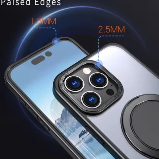 Phone Case For iPhone 15 14 Pro Max Plus 13 12 11 Pro Max Back Cover with Stand Holder Magnetic Support Wireless Charging Retro TPU PC