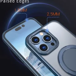 Phone Case For iPhone 15 14 Pro Max Plus 13 12 11 Pro Max Back Cover with Stand Holder Magnetic Support Wireless Charging Retro TPU PC