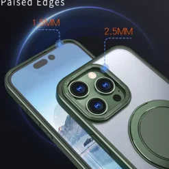 Phone Case For iPhone 15 14 Pro Max Plus 13 12 11 Pro Max Back Cover with Stand Holder Magnetic Support Wireless Charging Retro TPU PC