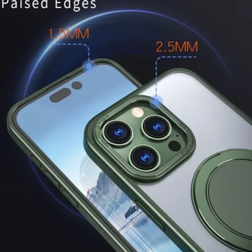 Phone Case For iPhone 15 14 Pro Max Plus 13 12 11 Pro Max Back Cover with Stand Holder Magnetic Support Wireless Charging Retro TPU PC