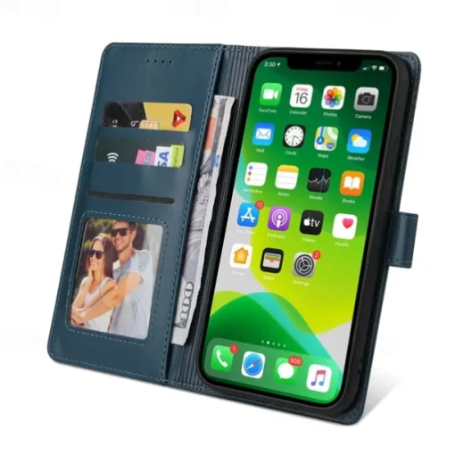 Phone Case For iPhone 15 14 Pro Max Plus 13 12 11 Pro Max Mini Wallet Case Magnetic Full Body Protective Kickstand Retro TPU PU Leather