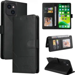 Phone Case For iPhone 15 14 Pro Max Plus 13 12 11 Pro Max Mini Wallet Case Magnetic Full Body Protective Kickstand Retro TPU PU Leather