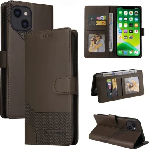 Phone Case For iPhone 15 14 Pro Max Plus 13 12 11 Pro Max Mini Wallet Case Magnetic Full Body Protective Kickstand Retro TPU PU Leather
