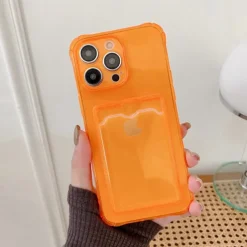 Phone Case For iPhone 15 14 Pro Max Plus 13 12 11 Pro Max Mini Back Cover Crystal Clear Slim Case Transparent Ultra Thin Card Slot Color Gradient TPU