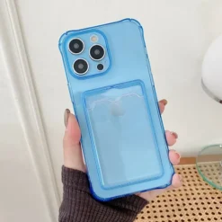 Phone Case For iPhone 15 14 Pro Max Plus 13 12 11 Pro Max Mini Back Cover Crystal Clear Slim Case Transparent Ultra Thin Card Slot Color Gradient TPU