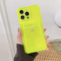 Phone Case For iPhone 15 14 Pro Max Plus 13 12 11 Pro Max Mini Back Cover Crystal Clear Slim Case Transparent Ultra Thin Card Slot Color Gradient TPU